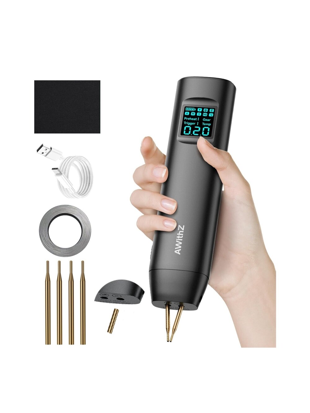 Battery Spot Welder 1.5" Digital Display 90 Adjustable Power Levels Auto/Manual